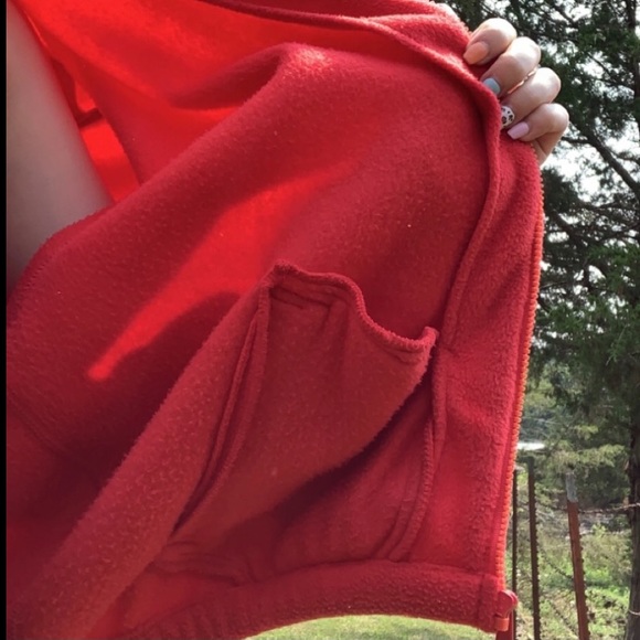 Vintage Bugle Boy Cozy Fleece Full-zip Jacket Unisex Plush Soft! Bright Red - Picture 11 of 15